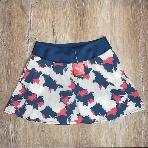 PUMA A Line Women's Size XL PWRSHAPE Floral Golf Skirt Dark Denim 18 Inch Sports - Picture 5 of 10